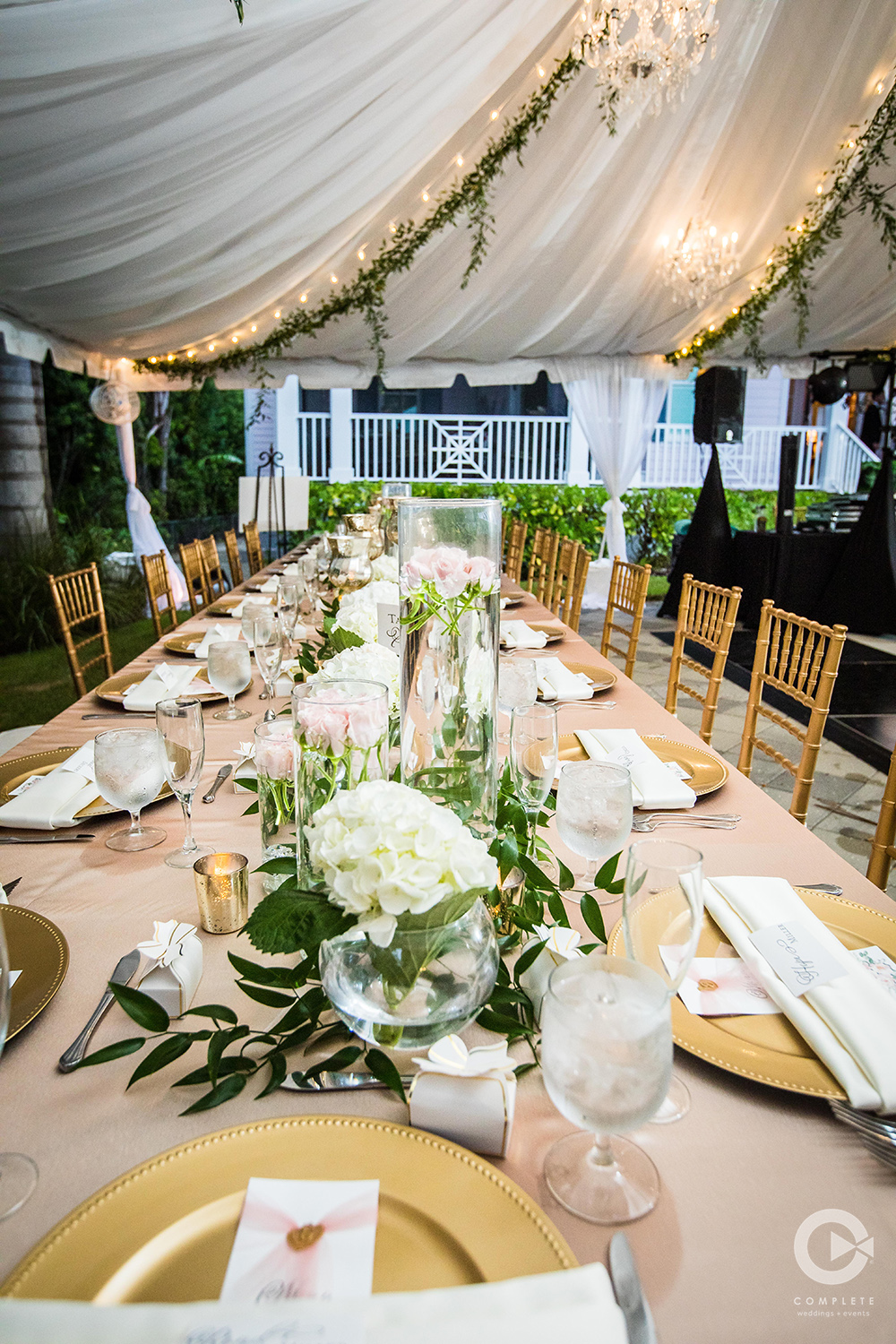 wedding with greenery garland decor