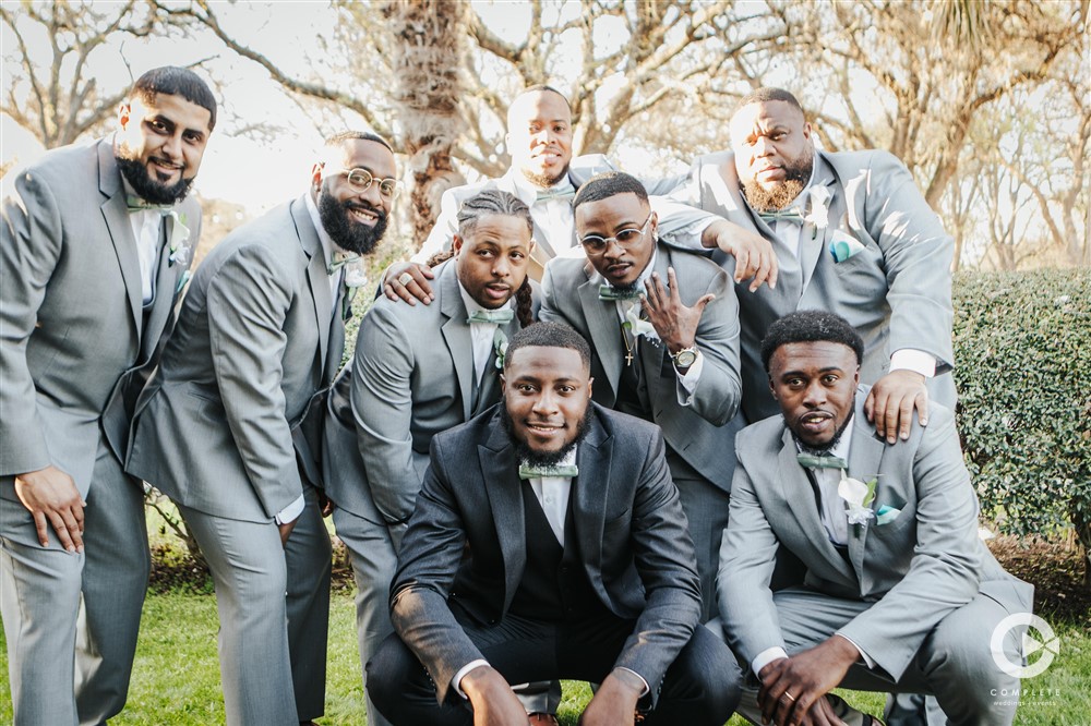 pocket square and various groomsmen accessories