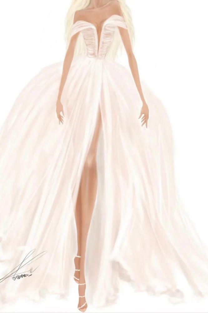Paris Hilton Gahlia dress sketch