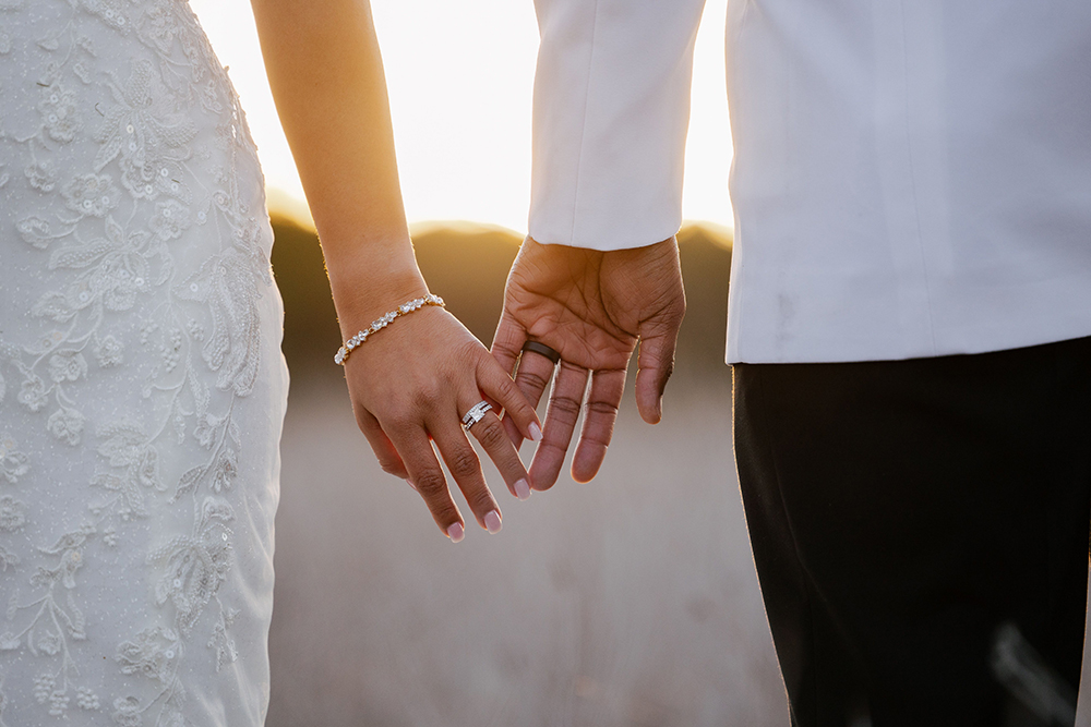 hands of bride and groom