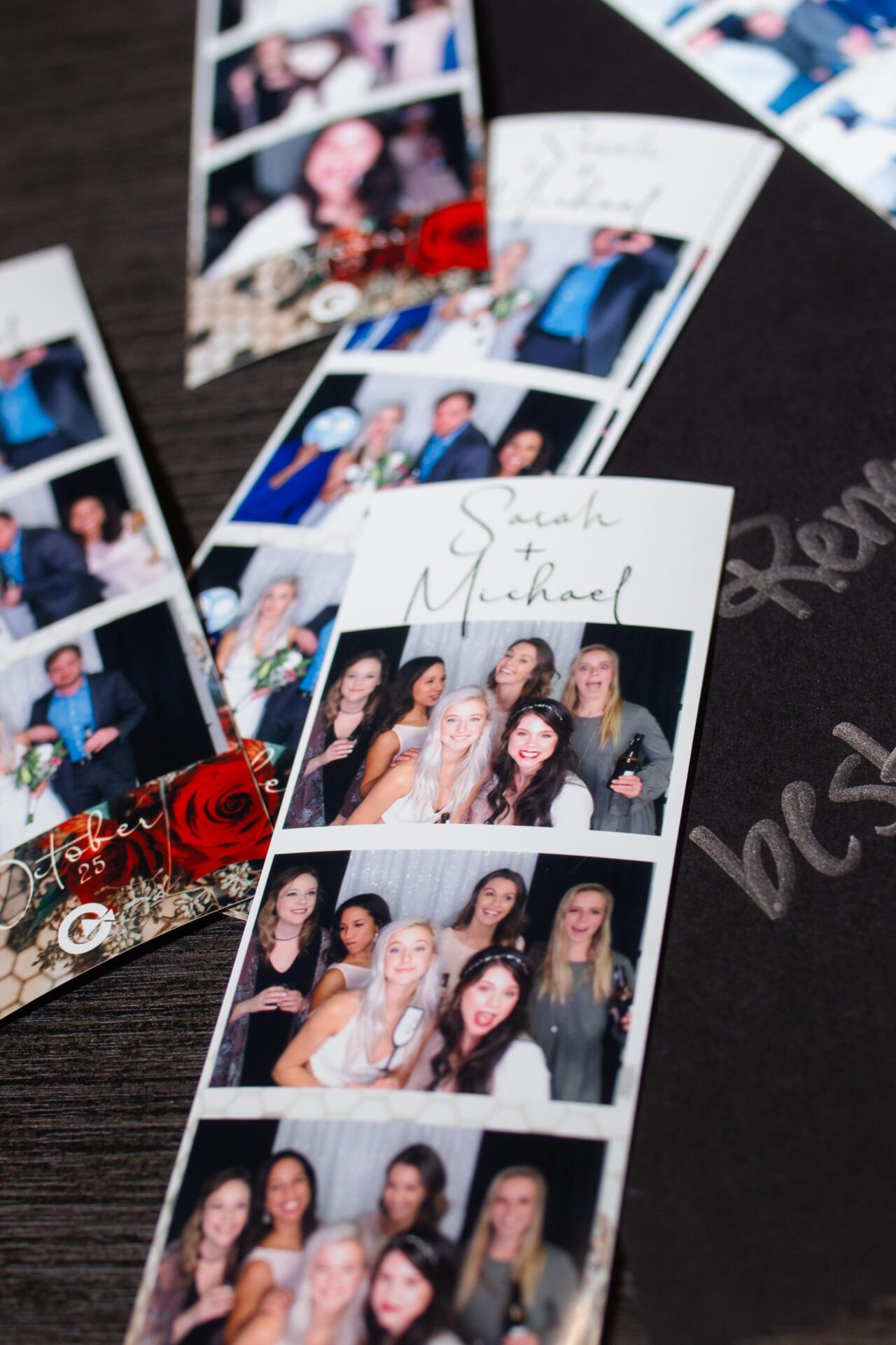 photobooth strips from wedding reception