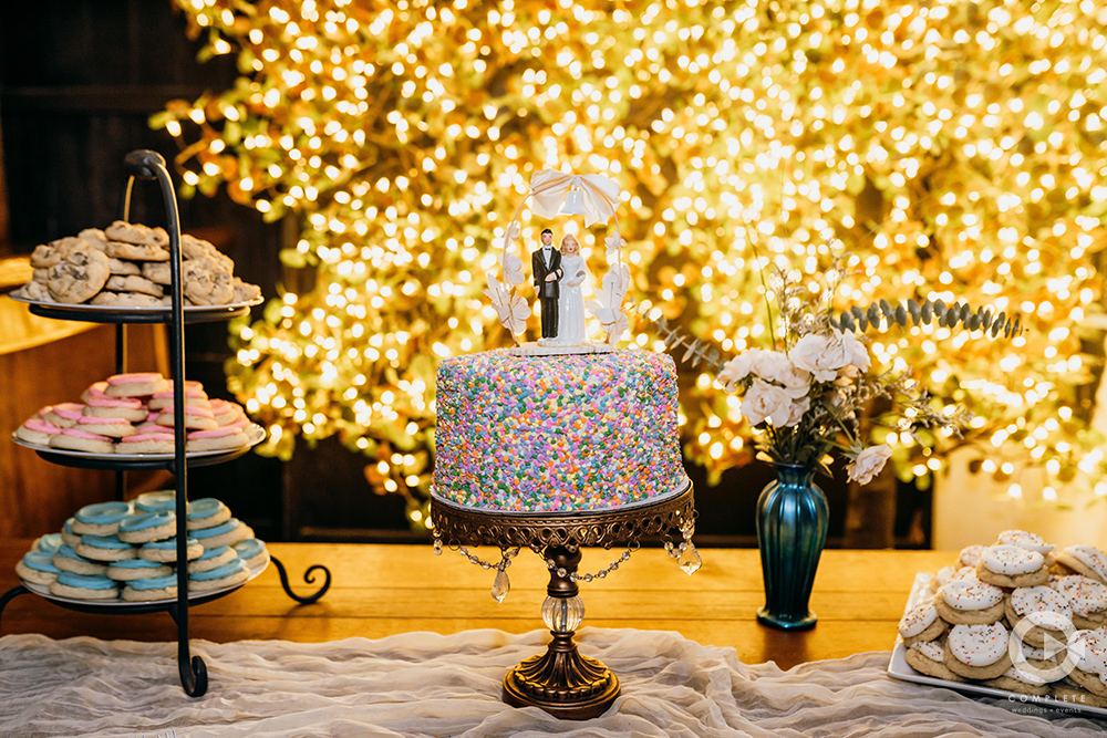 colorful sprinkles wedding cake