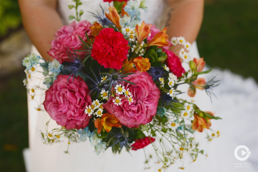2024 wedding color: colorful wedding bouquet
