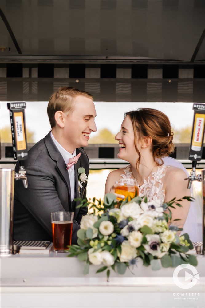 Couple at Beer keg